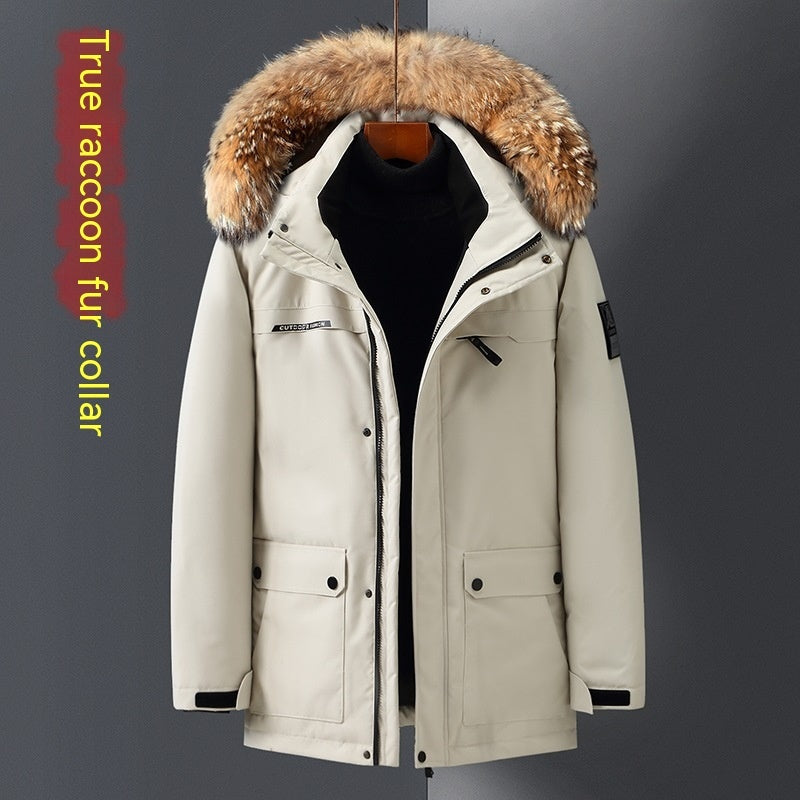 Mid-length Thicken Big Fur Collar Jacket