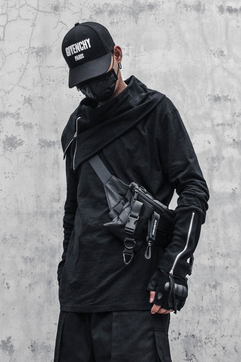 LONG SLEEVE HIGH COLLAR STREETWEAR SWEATSHIRT