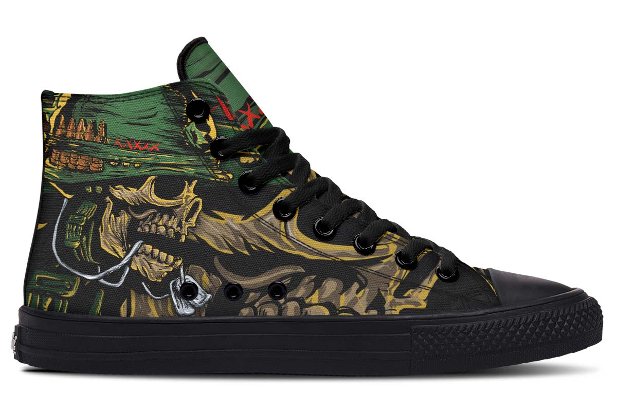 SKULL DESIGN PRINT SHOES