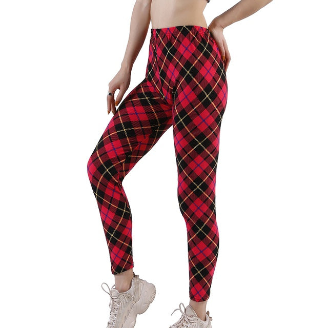 CHECKERED SKINNY PANTS